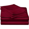 Superior 300 Thread Count Egyptian Cotton Sheet Set, Elastic Fitted Sheet, Flat Sheet, 1 Pillowcase, Twin XL, Burgundy