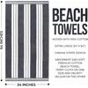 Superior Striped Cotton Reversible Beach Towel Set, 6 PC, Multi Color(Charcoal)