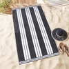 Superior Striped Cotton Reversible Beach Towel Set, 6 PC, Multi Color(Charcoal)