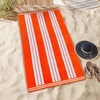 Superior Striped Cotton Reversible Beach Towel Set, 6 PC, Multi Color(Coral)