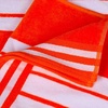 Superior Striped Cotton Reversible Beach Towel Set, 6 PC, Multi Color(Coral)