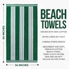 Superior Striped Cotton Reversible Beach Towel Set, 6 PC, Multi Color(Dark Green)