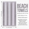 Superior Striped Cotton Reversible Beach Towel Set, 6 PC, Multi Color(Light Grey)