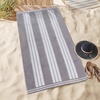 Superior Striped Cotton Reversible Beach Towel Set, 6 PC, Multi Color(Light Grey)