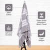 Superior Striped Cotton Reversible Beach Towel Set, 6 PC, Multi Color(Light Grey)