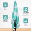Superior Striped Cotton Reversible Beach Towel Set, 6 PC, Multi Color(Mint)