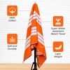 Superior Striped Cotton Reversible Beach Towel Set, 6 PC, Multi Color(Orange)