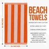 Superior Striped Cotton Reversible Beach Towel Set, 6 PC, Multi Color(Orange)