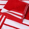 Superior Striped Cotton Reversible Beach Towel Set, 6 PC, Multi Color(Red)
