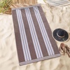 Superior Striped Cotton Reversible Beach Towel Set, 6 PC, Multi Color(Taupe)