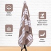 Superior Striped Cotton Reversible Beach Towel Set, 6 PC, Multi Color(Taupe)