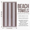 Superior Striped Cotton Reversible Beach Towel Set, 6 PC, Multi Color(Taupe)