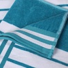 Superior Striped Cotton Reversible Beach Towel Set, 6 PC, Multi Color(Turquoise)