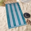 Superior Striped Cotton Reversible Beach Towel Set, 6 PC, Multi Color(Turquoise)