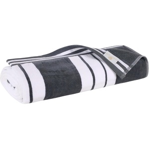 Superior Striped Cotton Reversible Beach Towel Set, 6 PC, Multi Color(Charcoal)