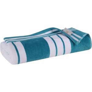 Superior Striped Cotton Reversible Beach Towel Set, 6 PC, Multi Color(Turquoise)