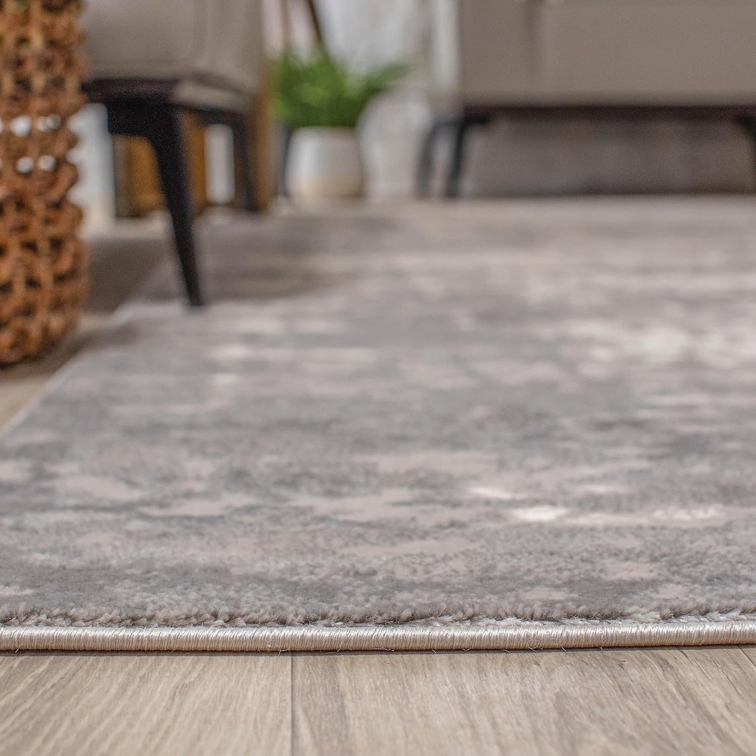 image:imageSUPERIOR Indoor Area Rug Jute Backed Modern Abstract Rugs for Living Room Dining Kitchen Office Bedroom Hardwood Floor Decor Afton Collection Cool Grey 5x8Cool Grey