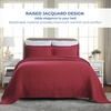 SUPERIOR 2 Piece Celtic Circles Cotton Bedspread Set, Decorative Bed Spread, Home Bed Decor, 1 Pillow Sham, Medium Weight Blanket, Matelasse Coverlet Bedding, Wedding Ring Design, Full, Charcoal(Burgundy)