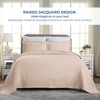 SUPERIOR 2 Piece Celtic Circles Cotton Bedspread Set, Decorative Bed Spread, Home Bed Decor, 1 Pillow Sham, Medium Weight Blanket, Matelasse Coverlet Bedding, Wedding Ring Design, Full, Charcoal(Bisque)