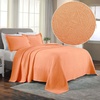 SUPERIOR 2 Piece Celtic Circles Cotton Bedspread Set, Decorative Bed Spread, Home Bed Decor, 1 Pillow Sham, Medium Weight Blanket, Matelasse Coverlet Bedding, Wedding Ring Design, Full, Charcoal(Salmon)