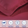 SUPERIOR 2 Piece Celtic Circles Cotton Bedspread Set, Decorative Bed Spread, Home Bed Decor, 1 Pillow Sham, Medium Weight Blanket, Matelasse Coverlet Bedding, Wedding Ring Design, Full, Charcoal(Burgundy)