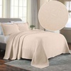 SUPERIOR 2 Piece Celtic Circles Cotton Bedspread Set, Decorative Bed Spread, Home Bed Decor, 1 Pillow Sham, Medium Weight Blanket, Matelasse Coverlet Bedding, Wedding Ring Design, Full, Charcoal(Ivory)