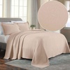 SUPERIOR 2 Piece Celtic Circles Cotton Bedspread Set, Decorative Bed Spread, Home Bed Decor, 1 Pillow Sham, Medium Weight Blanket, Matelasse Coverlet Bedding, Wedding Ring Design, Full, Charcoal(Bisque)