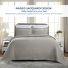 SUPERIOR 2 Piece Celtic Circles Cotton Bedspread Set, Decorative Bed Spread, Home Bed Decor, 1 Pillow Sham, Medium Weight Blanket, Matelasse Coverlet Bedding, Wedding Ring Design, Full, Charcoal(Platinum)