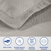 SUPERIOR 2 Piece Celtic Circles Cotton Bedspread Set, Decorative Bed Spread, Home Bed Decor, 1 Pillow Sham, Medium Weight Blanket, Matelasse Coverlet Bedding, Wedding Ring Design, Full, Charcoal(Platinum)