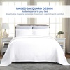 SUPERIOR 2 Piece Celtic Circles Cotton Bedspread Set, Decorative Bed Spread, Home Bed Decor, 1 Pillow Sham, Medium Weight Blanket, Matelasse Coverlet Bedding, Wedding Ring Design, Full, Charcoal(White)