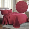 SUPERIOR 2 Piece Celtic Circles Cotton Bedspread Set, Decorative Bed Spread, Home Bed Decor, 1 Pillow Sham, Medium Weight Blanket, Matelasse Coverlet Bedding, Wedding Ring Design, Full, Charcoal(Burgundy)
