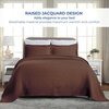 SUPERIOR 2 Piece Celtic Circles Cotton Bedspread Set, Decorative Bed Spread, Home Bed Decor, 1 Pillow Sham, Medium Weight Blanket, Matelasse Coverlet Bedding, Wedding Ring Design, Full, Charcoal(Cappuccino)