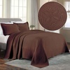 SUPERIOR 2 Piece Celtic Circles Cotton Bedspread Set, Decorative Bed Spread, Home Bed Decor, 1 Pillow Sham, Medium Weight Blanket, Matelasse Coverlet Bedding, Wedding Ring Design, Full, Charcoal(Cappuccino)
