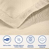 SUPERIOR 2 Piece Celtic Circles Cotton Bedspread Set, Decorative Bed Spread, Home Bed Decor, 1 Pillow Sham, Medium Weight Blanket, Matelasse Coverlet Bedding, Wedding Ring Design, Full, Charcoal(Ivory)