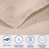 SUPERIOR 2 Piece Celtic Circles Cotton Bedspread Set, Decorative Bed Spread, Home Bed Decor, 1 Pillow Sham, Medium Weight Blanket, Matelasse Coverlet Bedding, Wedding Ring Design, Full, Charcoal(Bisque)