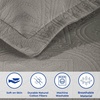 SUPERIOR 2 Piece Celtic Circles Cotton Bedspread Set, Decorative Bed Spread, Home Bed Decor, 1 Pillow Sham, Medium Weight Blanket, Matelasse Coverlet Bedding, Wedding Ring Design, Full, Charcoal(Charcoal)
