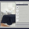SUPERIOR Milan Cotton Blanket, for Picnic, Beach, Traveling or Camping, Bedroom Decor, Essentials, Cover for Bed, Couch, Lounging, Textured Jacquard, Striped Woven Blanket, California King, White(Navy Blue)