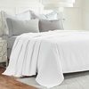 SUPERIOR Milan Cotton Blanket, for Picnic, Beach, Traveling or Camping, Bedroom Decor, Essentials, Cover for Bed, Couch, Lounging, Textured Jacquard, Striped Woven Blanket, California King, White(White)