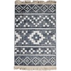 Superior Indoor Area Rug, Jute Backed, Perfect for Entryway, Office, Living/Dining Room, Bedroom, Kitchen, Hardwood Floor, Geometric Decor, Genaine Collection, 2′ x 3′, Nightfall Blue