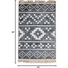 Superior Indoor Area Rug, Jute Backed, Perfect for Entryway, Office, Living/Dining Room, Bedroom, Kitchen, Hardwood Floor, Geometric Decor, Genaine Collection, 2′ x 3′, Nightfall Blue