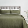 SUPERIOR 2 Piece Celtic Circles Cotton Bedspread Set, Decorative Bed Spread, Home Bed Decor, 1 Pillow Sham, Medium Weight Blanket, Matelasse Coverlet Bedding, Wedding Ring Design, Full, Charcoal(Olive Green)
