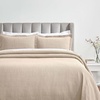SUPERIOR 2 Piece Celtic Circles Cotton Bedspread Set, Decorative Bed Spread, Home Bed Decor, 1 Pillow Sham, Medium Weight Blanket, Matelasse Coverlet Bedding, Wedding Ring Design, Full, Charcoal(Beige)