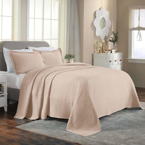 SUPERIOR 2 Piece Celtic Circles Cotton Bedspread Set, Decorative Bed Spread, Home Bed Decor, 1 Pillow Sham, Medium Weight Blanket, Matelasse Coverlet Bedding, Wedding Ring Design, Full, Charcoal(Bisque)