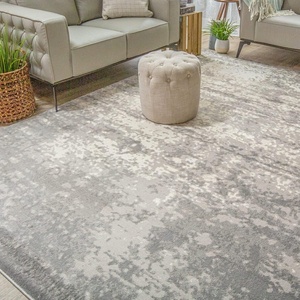 SUPERIOR Indoor Area Rug, Jute Backed Modern Abstract Rugs for Living Room, Dining, Kitchen, Office, Bedroom, Hardwood Floor Decor, Afton Collection Cool Grey – 5’x8′(Cool Grey)