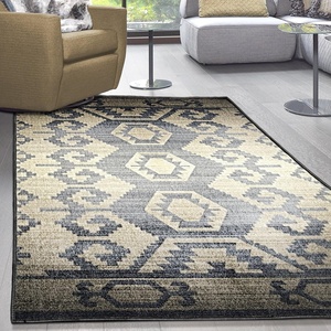 Superior Catori Rustic Indoor Washable Area Rug, Perfect for Living Room, Bedroom, Farmhouse, Kitchen, Under Dining Table, Rug for Home and Office, Ideal for on Tile & Carpet, 2’7″ x 8″, Blue/Gray(1’7″ x 2’1″ (Rectangular))