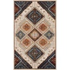 Superior Indoor Area Rug, Jute Backing, Plush Floral Paisley Rugs for Entryway, Kitchen Floors, Office Floor Cover, Damask Medallion Rugs, Parkway Collection, 5′ x 8′, White/Blue