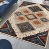 Superior Indoor Area Rug, Jute Backing, Plush Floral Paisley Rugs for Entryway, Kitchen Floors, Office Floor Cover, Damask Medallion Rugs, Parkway Collection, 5′ x 8′, White/Blue
