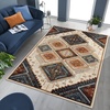 Superior Indoor Area Rug, Jute Backing, Plush Floral Paisley Rugs for Entryway, Kitchen Floors, Office Floor Cover, Damask Medallion Rugs, Parkway Collection, 5′ x 8′, White/Blue
