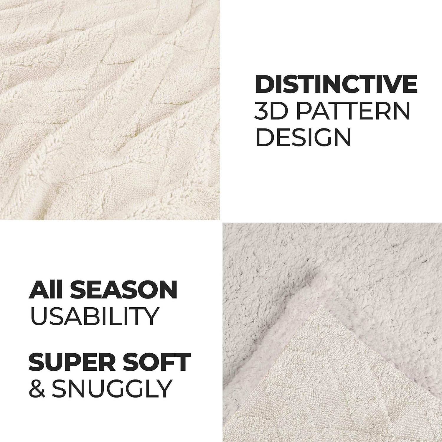 image:imageSUPERIOR Fleece Reversible Lattice Blanket Decorative Blankets for Bedroom Sofa Fuzzy Plush Fluffy Soft Cute Room Decor Beautiful Cover Comfort Essentials Nuuk Collection FullQueen RustIvory