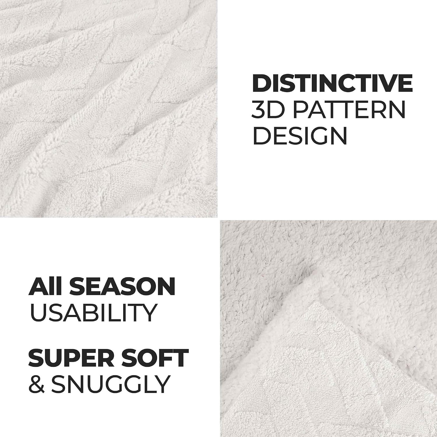 image:imageSUPERIOR Fleece Reversible Lattice Blanket Decorative Blankets for Bedroom Sofa Fuzzy Plush Fluffy Soft Cute Room Decor Beautiful Cover Comfort Essentials Nuuk Collection FullQueen RustWhite